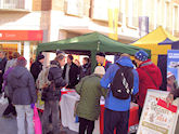 Go Vegan Launch stall, Exeter, March 2014