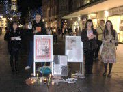 10th December 2009. Candelit Vigil, Exeter city centre. To mark International Animal Rights Day.