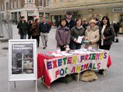 17th February 2007. Animal Aid's Day of Action for Primates, Exeter. Once again we received a positive public response to our Animal Aid Day of Action for Primates stall.