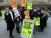 27th November 2010. Viva! National Day of Action for Badgers, Exeter. Viva! staff joined us for a another mass postcard signing in Exeter city centre.