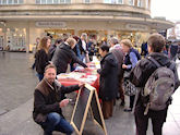 Vegan Day stall, Exeter, November 2014