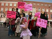 18th March 2009. Viva! Campaign Launch: The Big Cover Up, Exeter High Street. We were in Exeter City Centre opening the public's eyes to the suffering of animals at the heart of the wool industry.